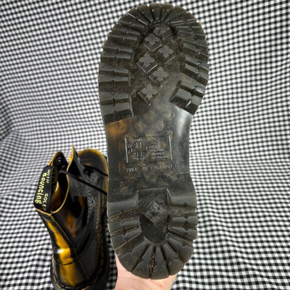 Dr Martens 1460 Rub Off Lux Mull Yellow Black Boots Made in England Men's US 9 - Picture 7 of 7